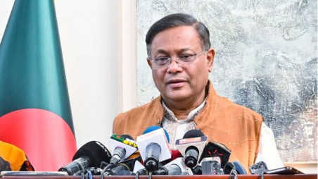 Foreign Minister Hasan Mahmud spoke with reporters at the Ministry of Foreign Affairs on 24 Jnauary. Photo: UNB