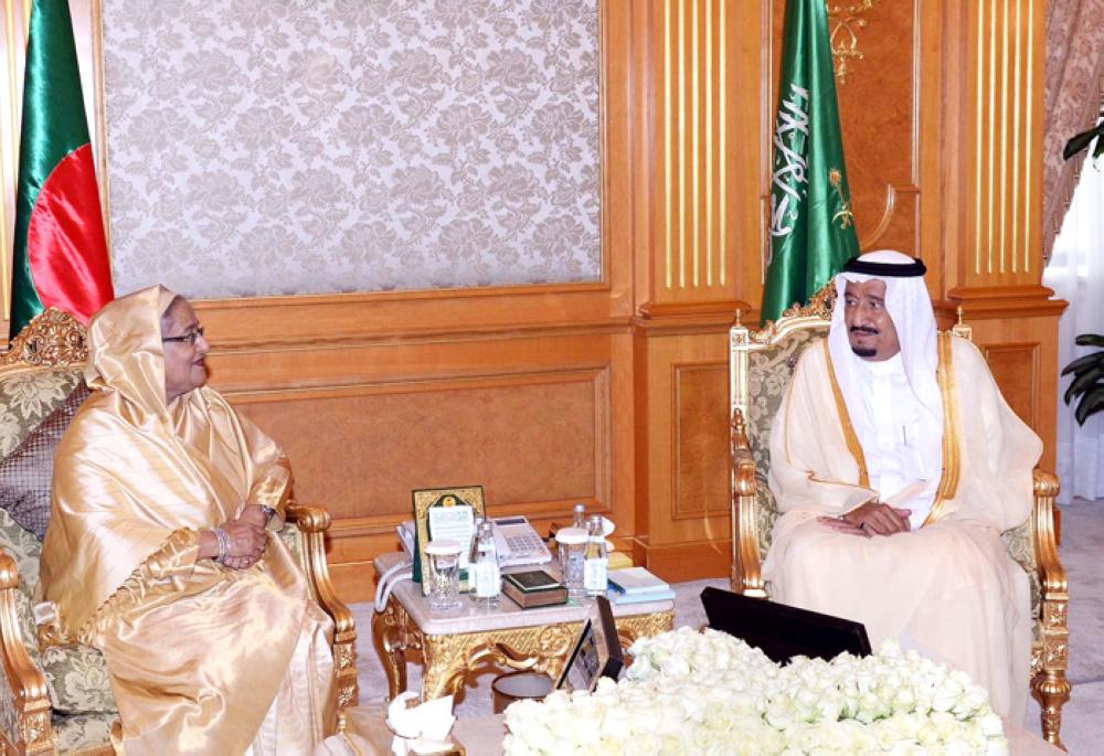 Prime Minister Sheikh Hasina met Custodian of the Two Holy Mosques King Salman on June 5, 2016, at Al-Salam Palace in Jeddah.