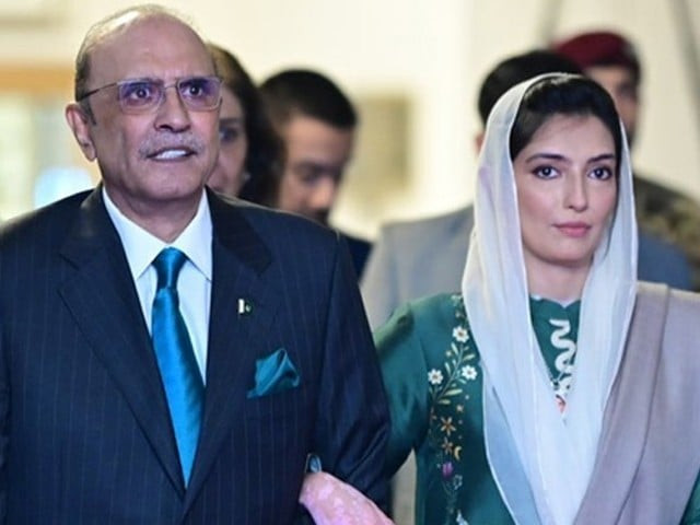 president asif ali zardari with daughter aseefa bhutto zardari photo ppp media cell